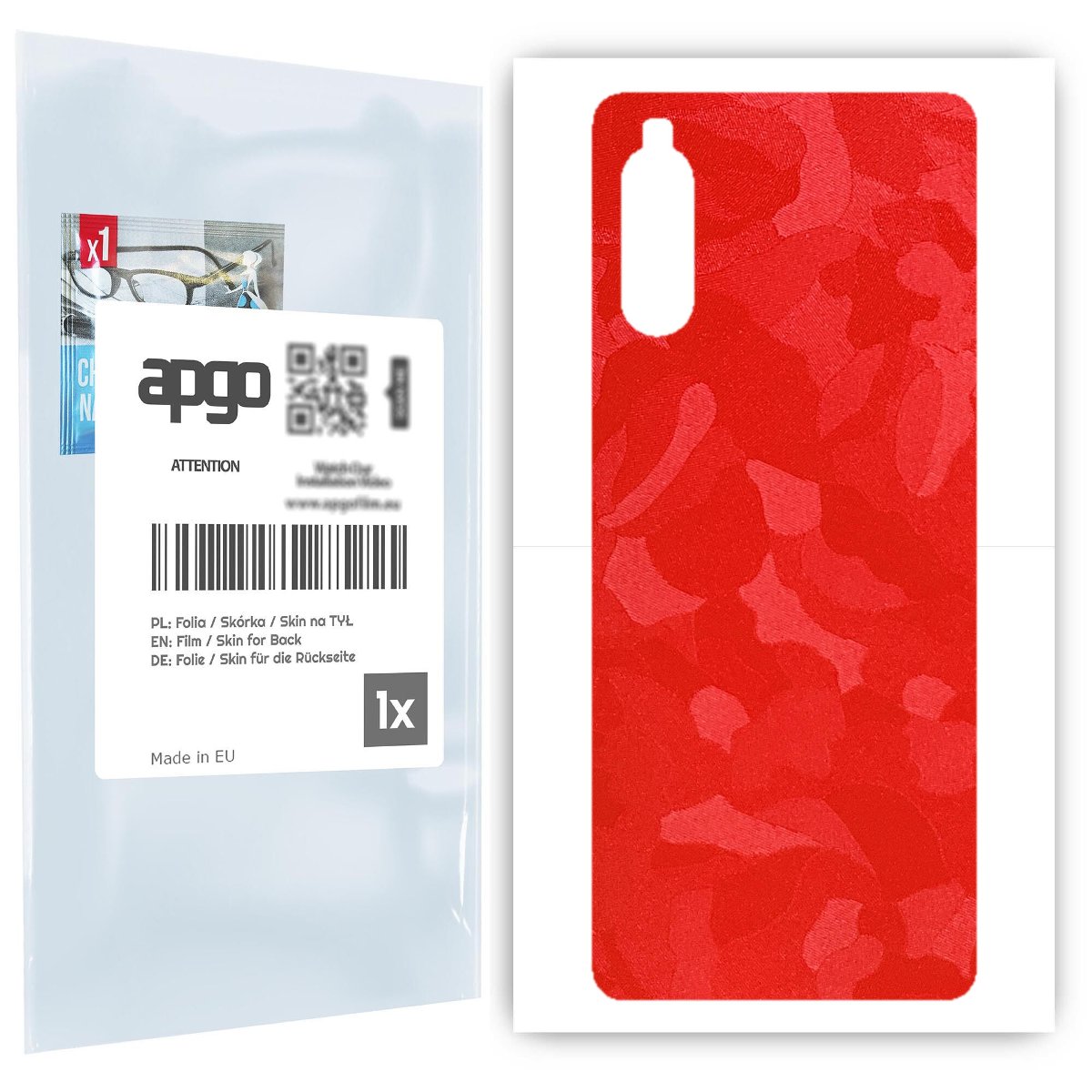 Folia naklejka skórka strukturalna na TYŁ do Sony Xperia 10 II -  Moro | Camo Czerwony - apgo SKINS