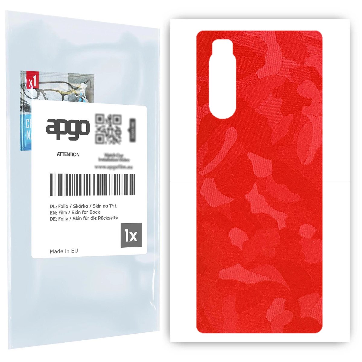 Folia naklejka skórka strukturalna na TYŁ do Sony Xperia 5 -  Moro | Camo Czerwony - apgo SKINS