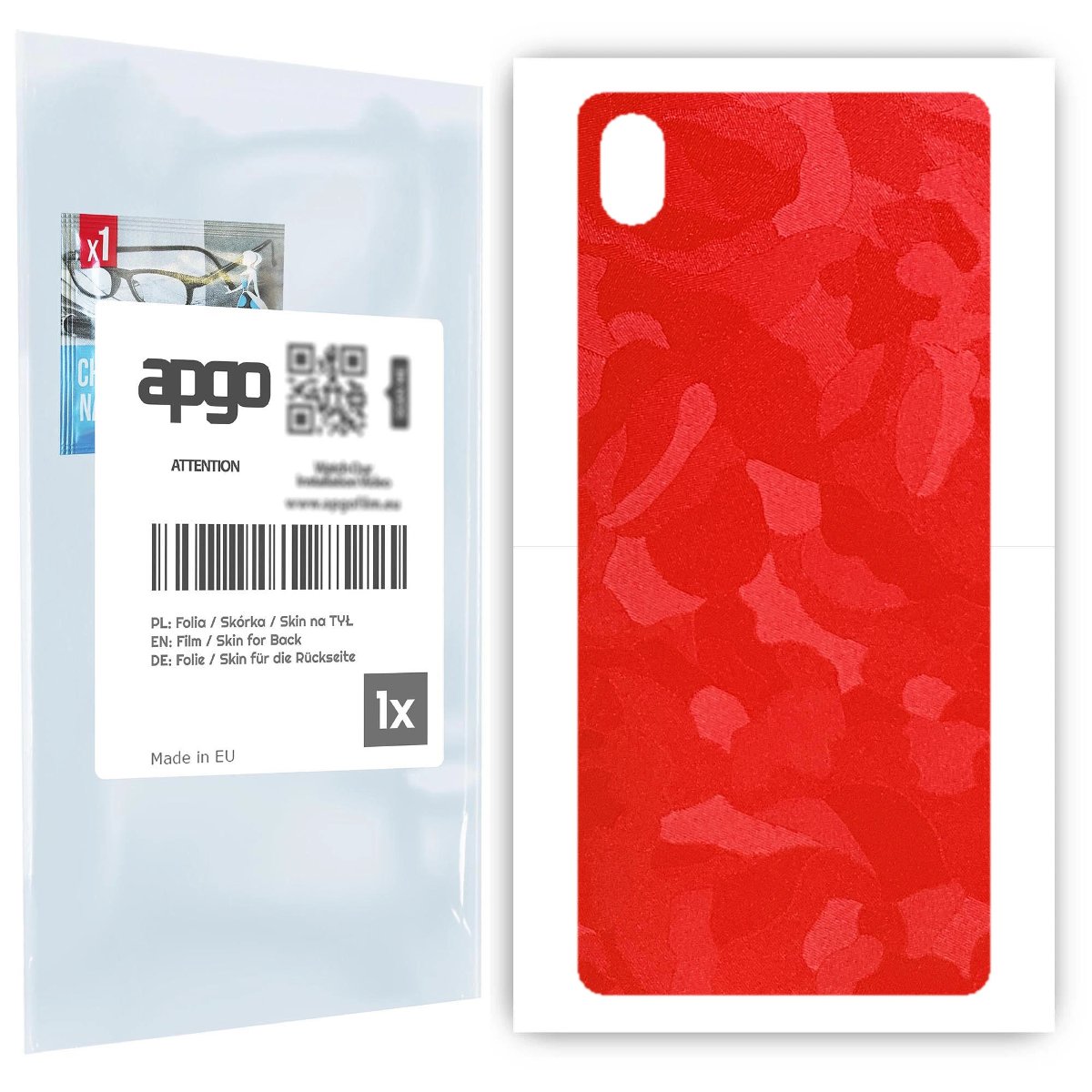 Folia naklejka skórka strukturalna na TYŁ do Sony Xperia L3 -  Moro | Camo Czerwony - apgo SKINS