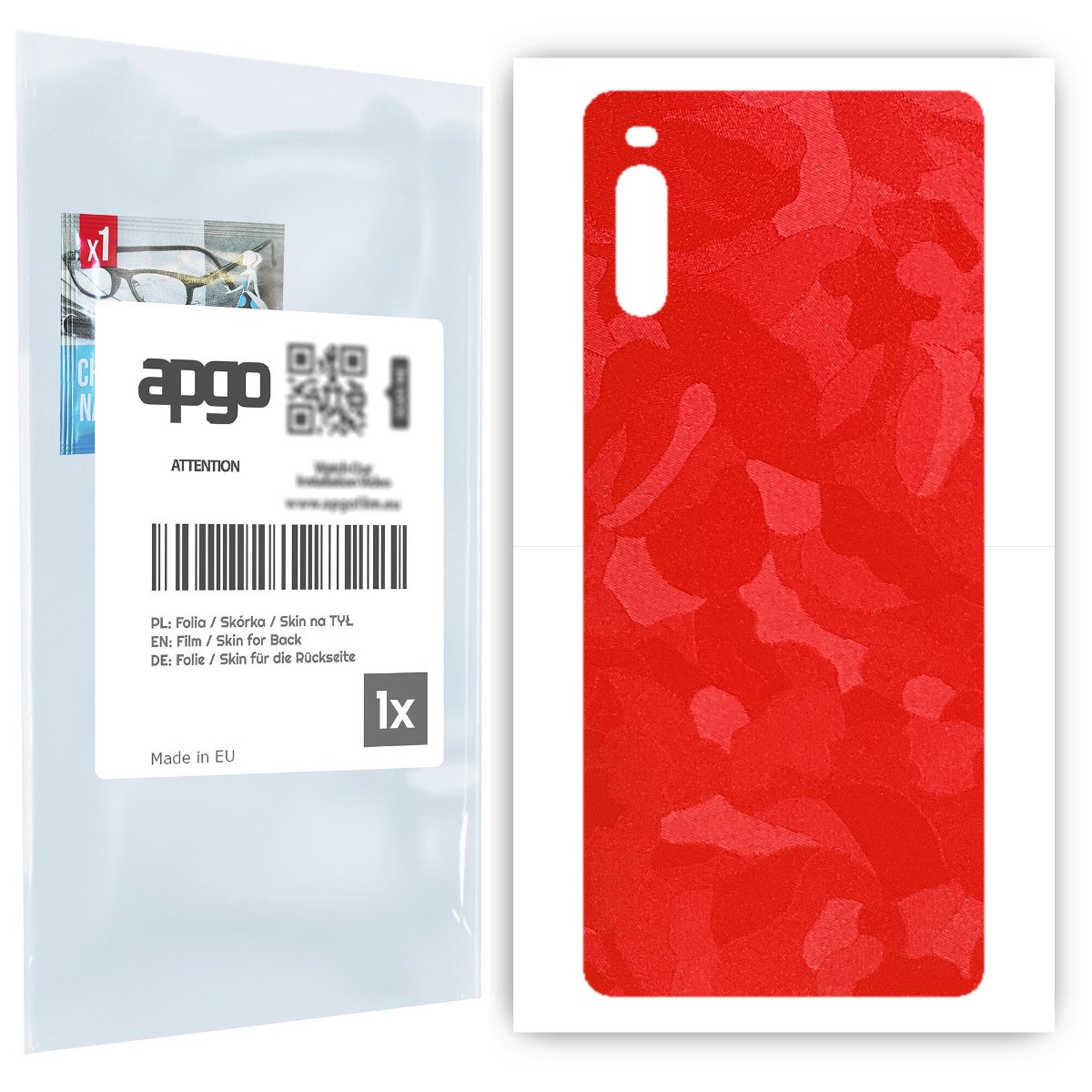 Folia naklejka skórka strukturalna na TYŁ do Sony Xperia L4 -  Moro | Camo Czerwony - apgo SKINS