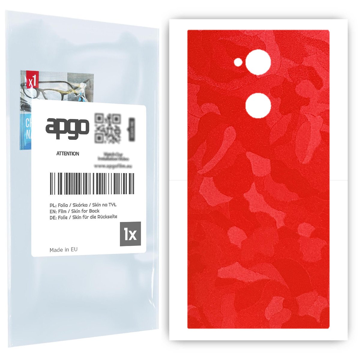 Folia naklejka skórka strukturalna na TYŁ do Sony Xperia XA2 Ultra -  Moro | Camo Czerwony - apgo SKINS