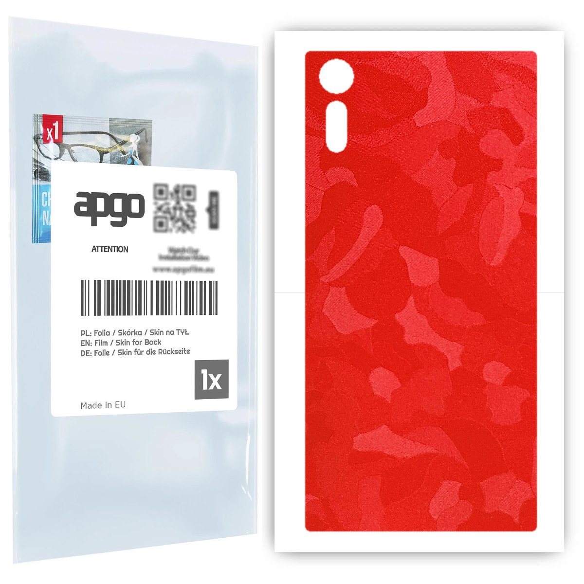 Folia naklejka skórka strukturalna na TYŁ do Sony Xperia XZ -  Moro | Camo Czerwony - apgo SKINS