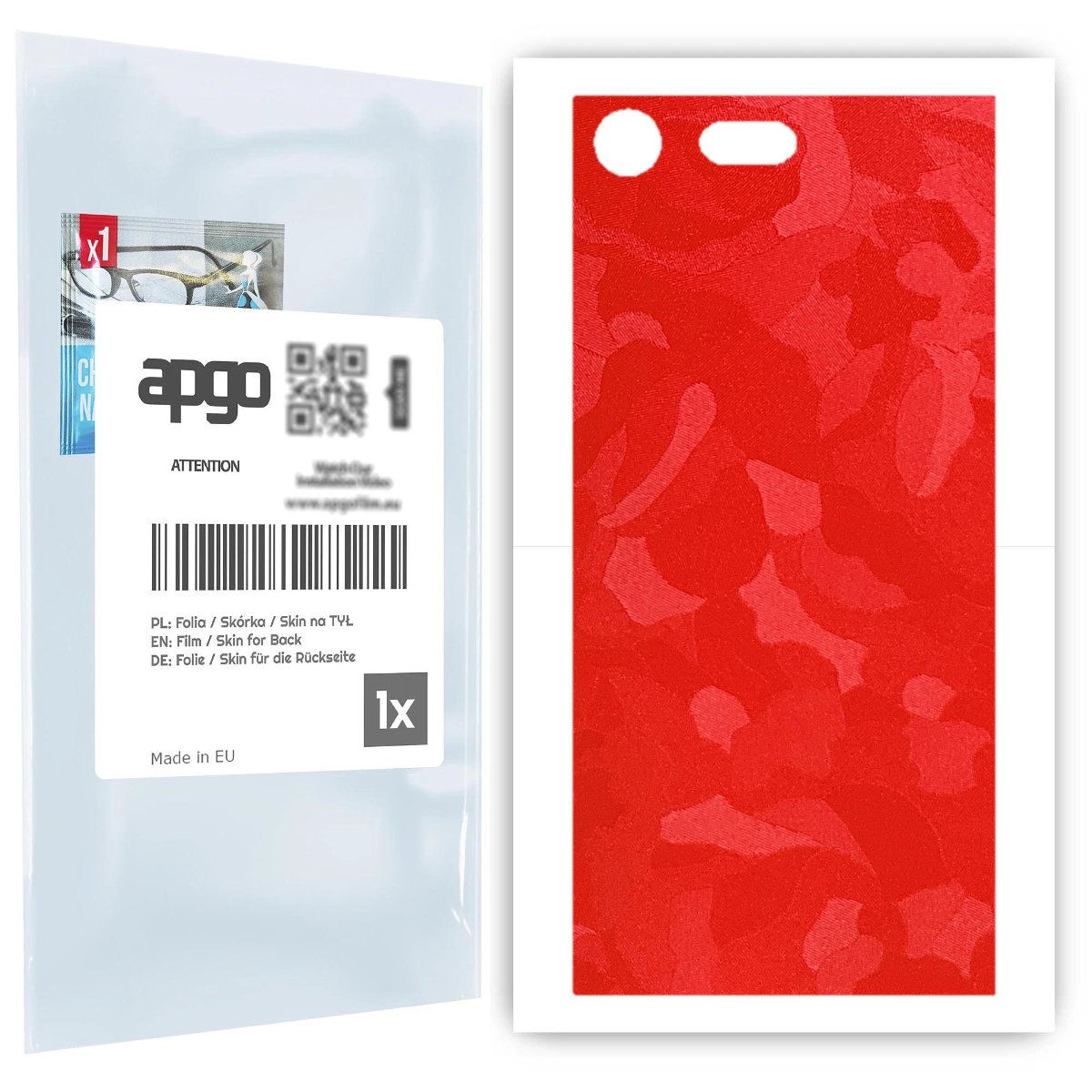 Folia naklejka skórka strukturalna na TYŁ do Sony Xperia XZ Premium -  Moro | Camo Czerwony - apgo SKINS