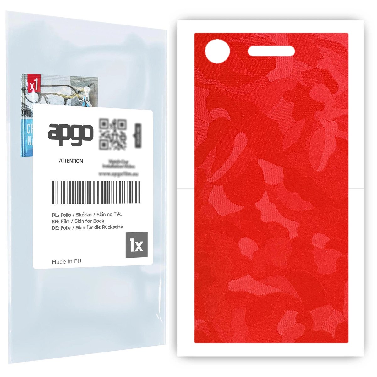 Folia naklejka skórka strukturalna na TYŁ do Sony Xperia XZ1 -  Moro | Camo Czerwony - apgo SKINS