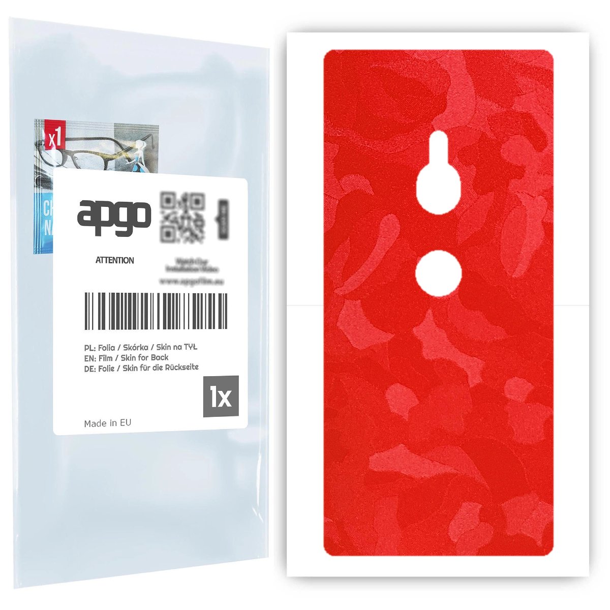 Folia naklejka skórka strukturalna na TYŁ do Sony Xperia XZ2 -  Moro | Camo Czerwony - apgo SKINS