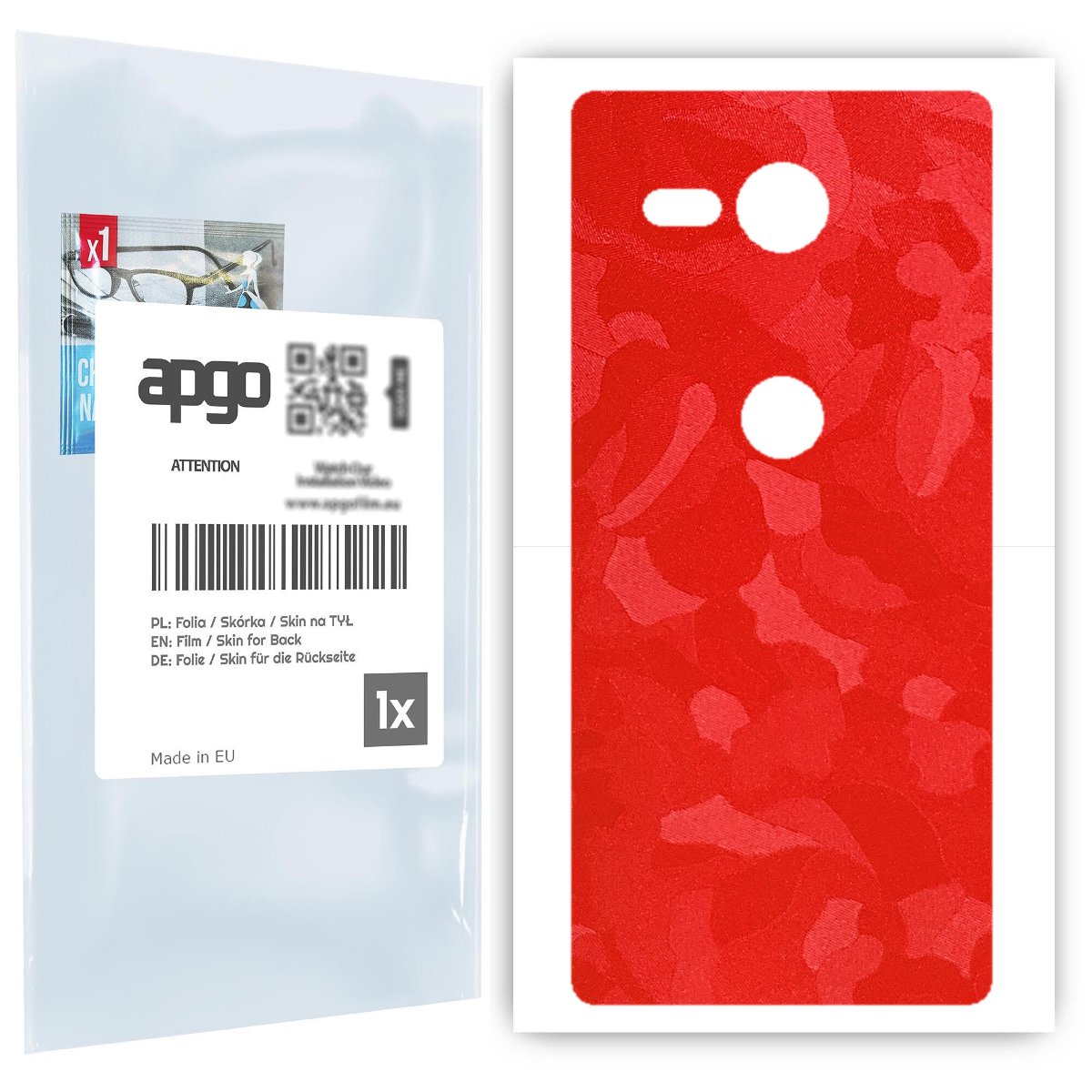 Folia naklejka skórka strukturalna na TYŁ do Sony Xperia XZ2 Compact -  Moro | Camo Czerwony - apgo SKINS