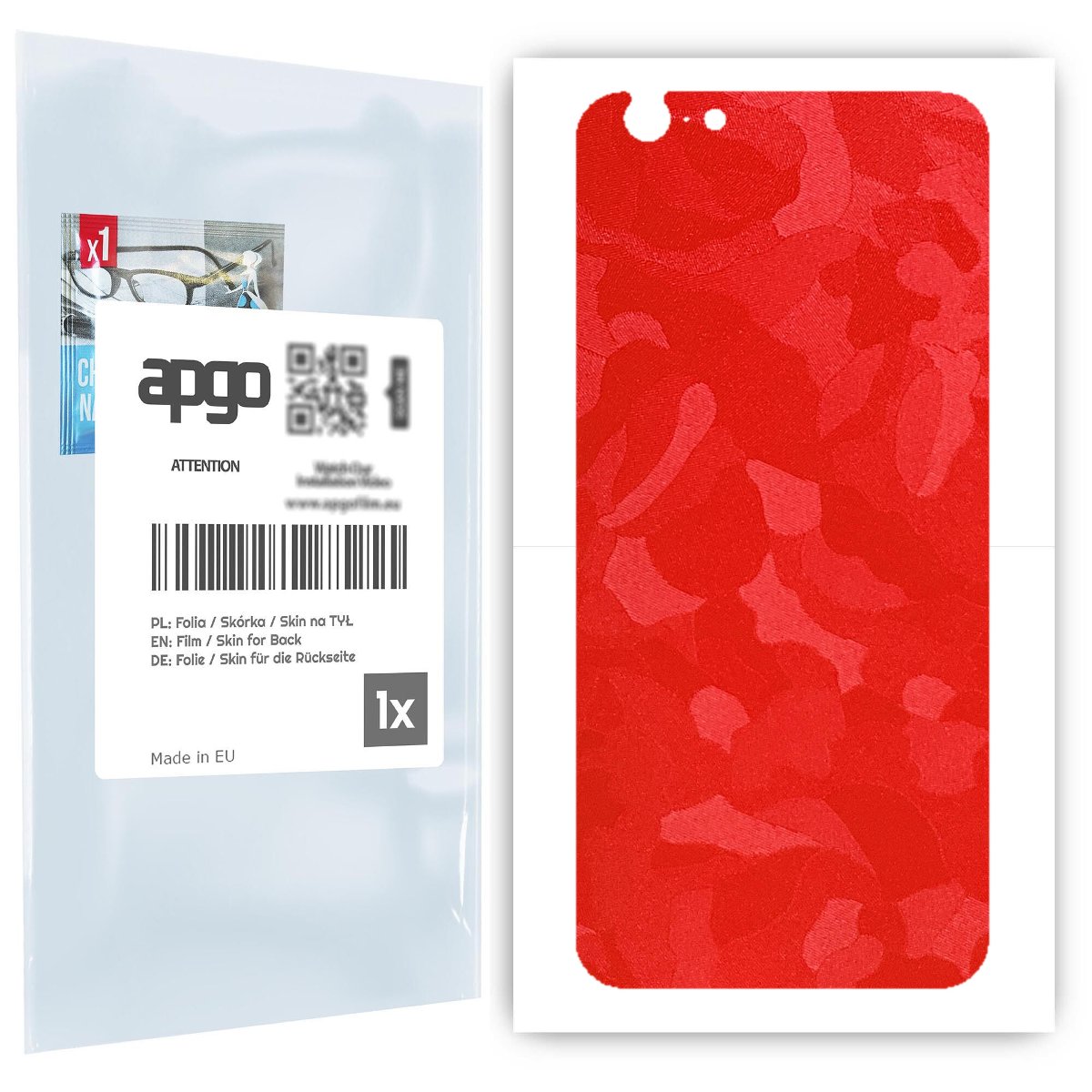Folia naklejka skórka strukturalna na TYŁ do Apple iPhone 6 -  Moro | Camo Czerwony - apgo SKINS