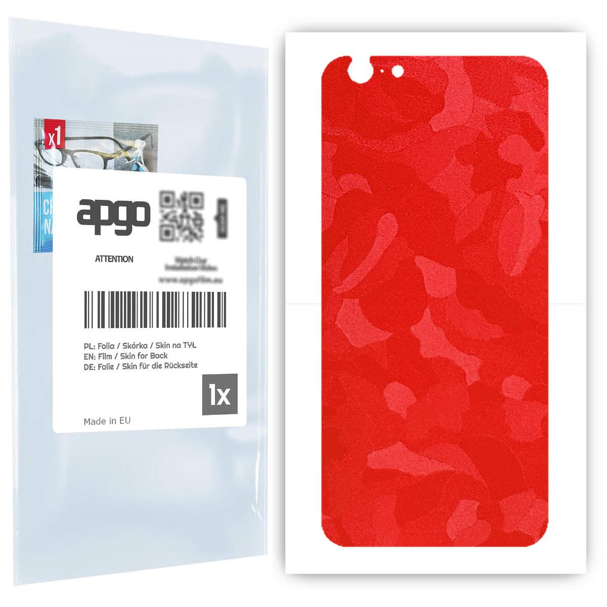 Folia naklejka skórka strukturalna na TYŁ do Apple iPhone 6s -  Moro | Camo Czerwony - apgo SKINS