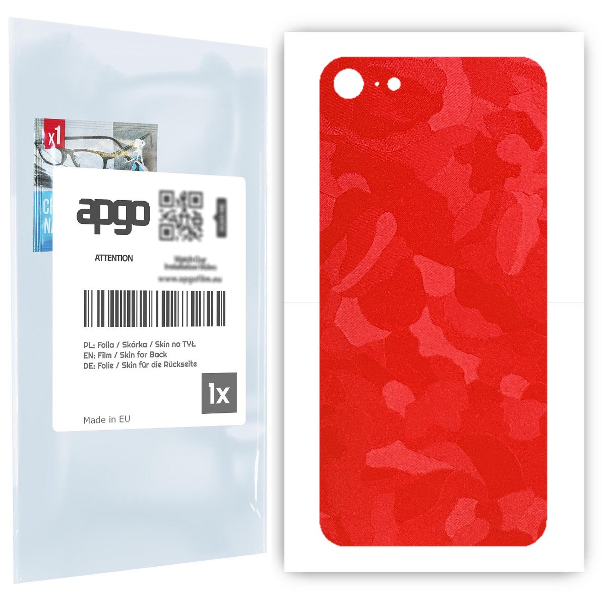Folia naklejka skórka strukturalna na TYŁ do Apple iPhone 7 -  Moro | Camo Czerwony - apgo SKINS