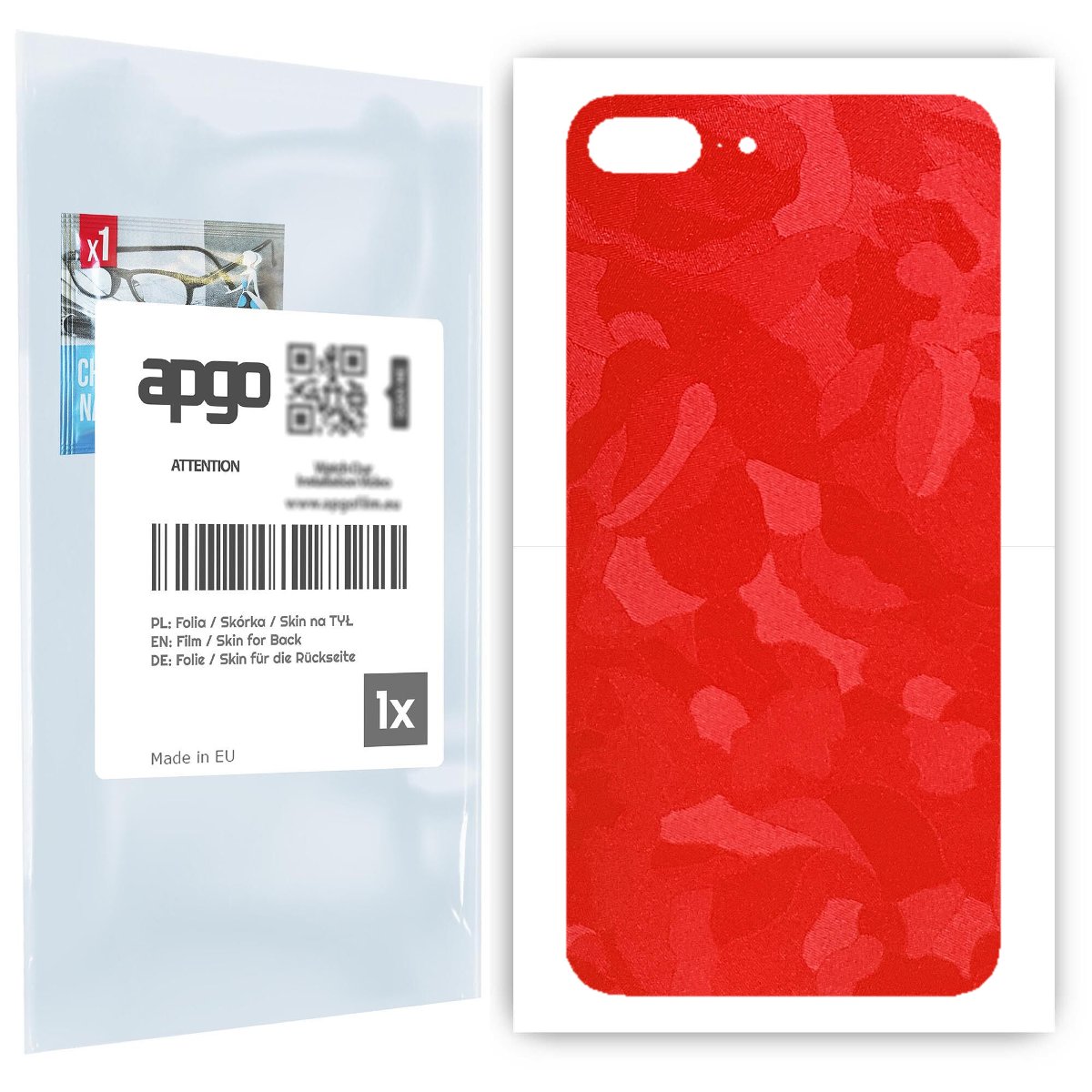 Folia naklejka skórka strukturalna na TYŁ do Apple iPhone 7 Plus -  Moro | Camo Czerwony - apgo SKINS