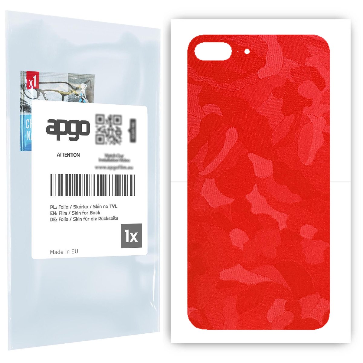 Folia naklejka skórka strukturalna na TYŁ do Apple iPhone 8 Plus -  Moro | Camo Czerwony - apgo SKINS