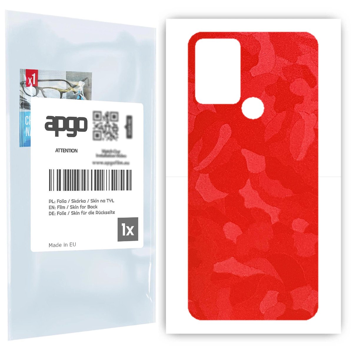 Folia naklejka skórka strukturalna na TYŁ do HTC Desire 20+ -  Moro | Camo Czerwony - apgo SKINS