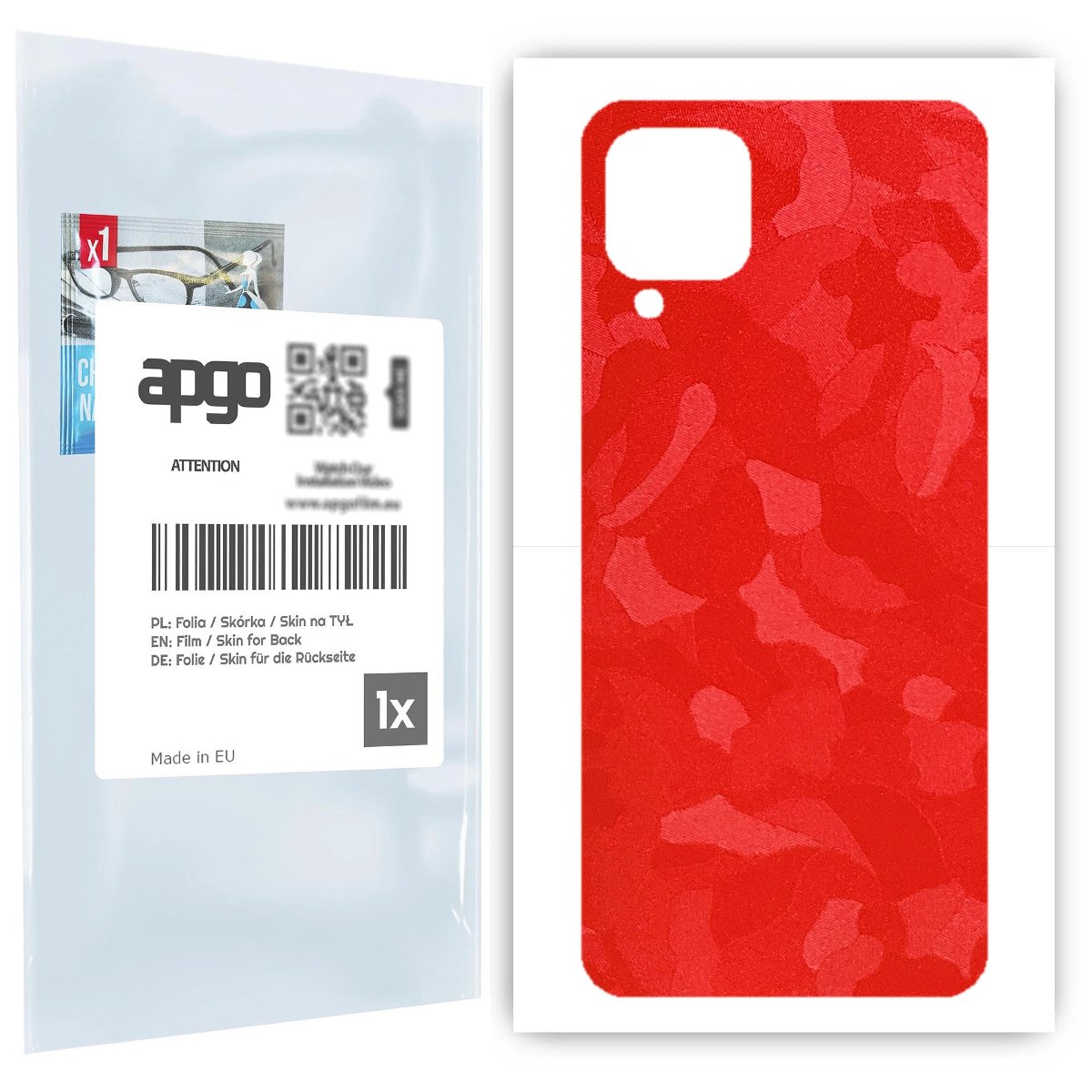 Folia naklejka skórka strukturalna na TYŁ do Samsung Galaxy M12 -  Moro | Camo Czerwony - apgo SKINS