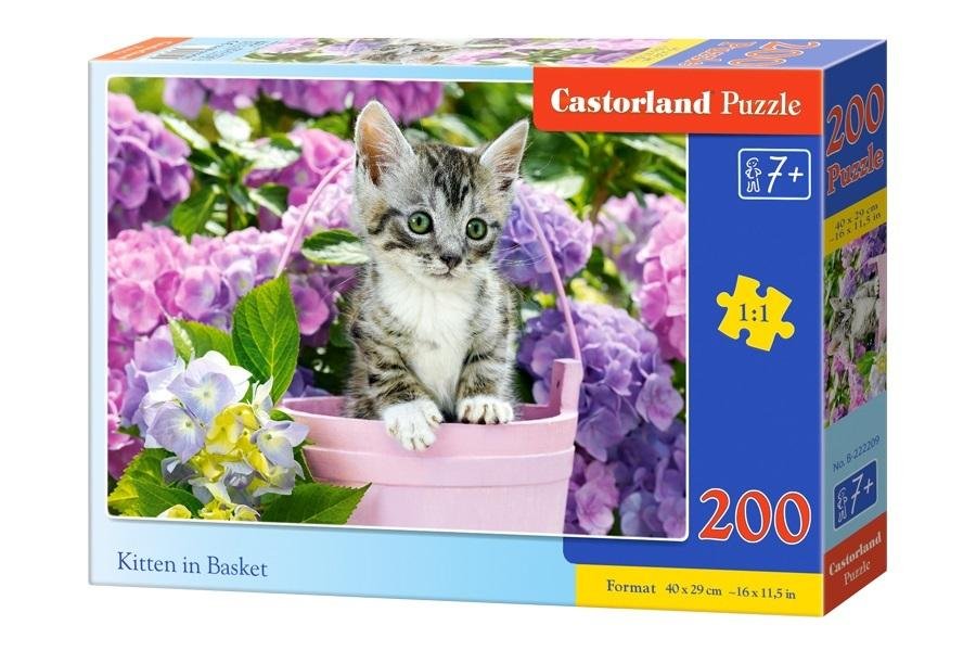Castorland Puzzle 200 Kot w koszyku