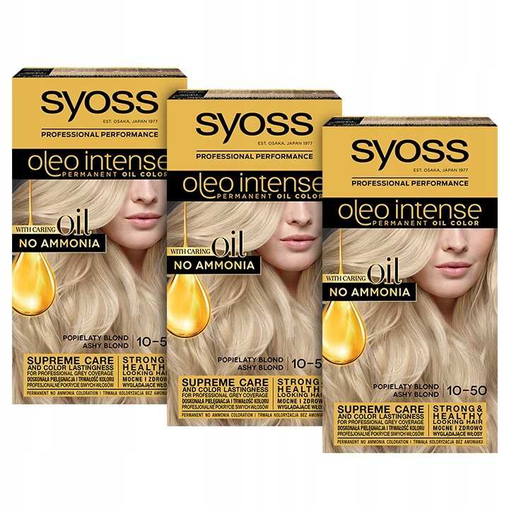 Syoss Oleo Intense Farba 10-50 Popielaty Blond 3szt.
