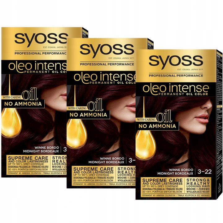 Syoss Oleo Intense Farba 3-22 Winne Bordo x3 szt