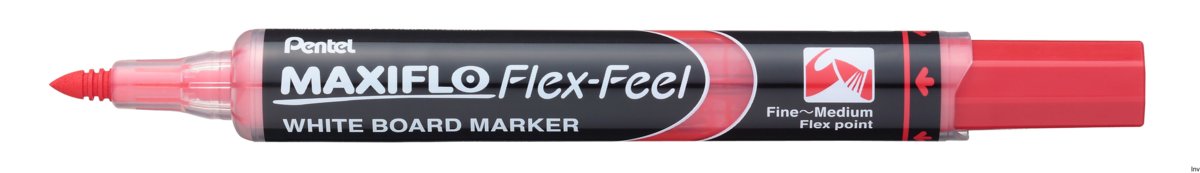 Marker tablic 1.0-5.0mm czerwony okrągły elastyczny Flex Feel Pentel