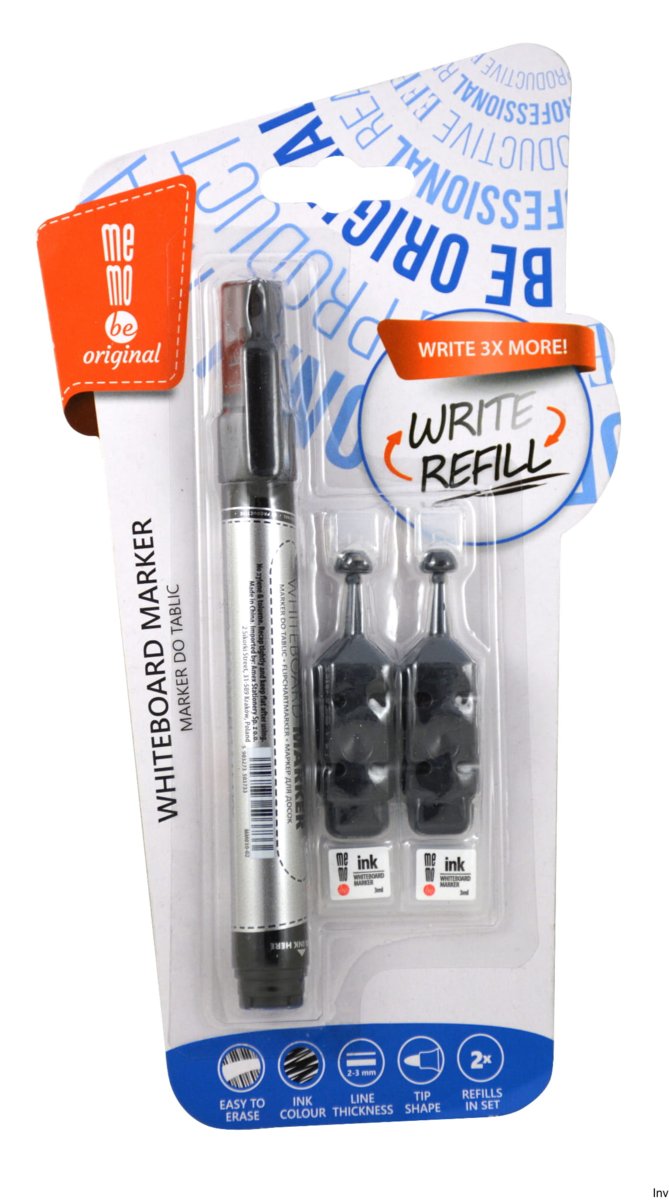 Memobe Marker suchościeralny MEMOBE okrągła końcówka czarny MM004-02