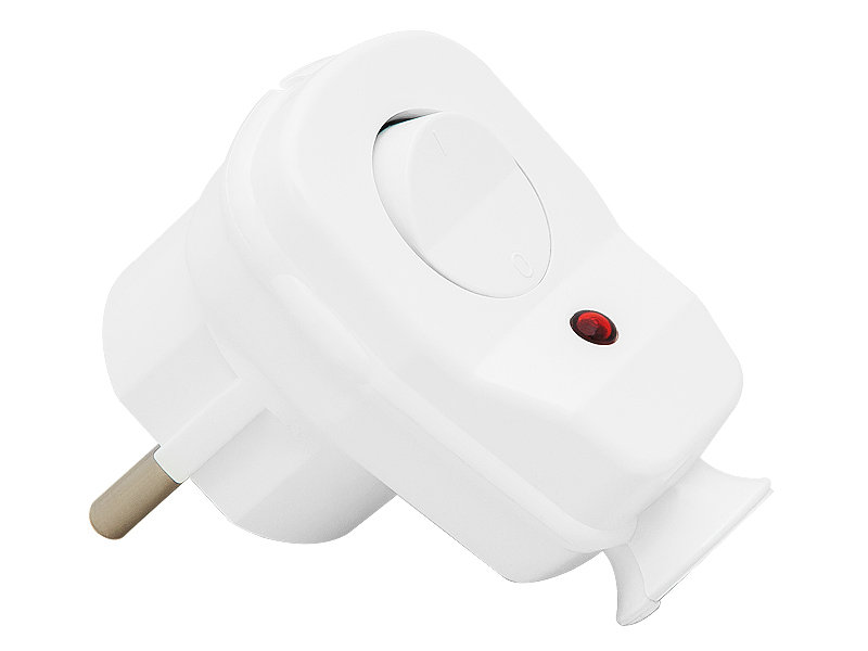 2398# Wtyczka wt-16us/łk kąt.biała z przeł+dio