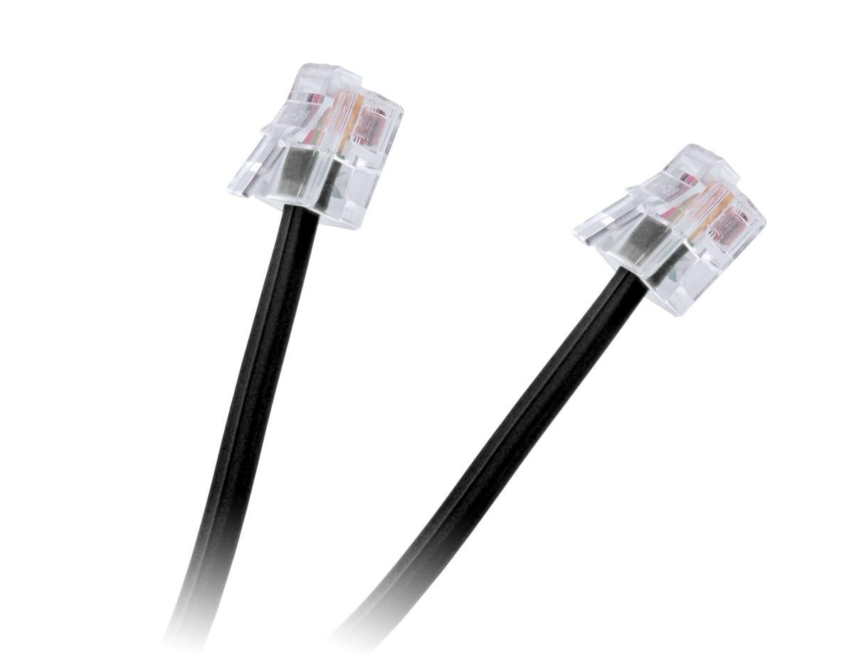 NoName Kabel telefoniczny prosty 5m Czarny TEL0033A-5