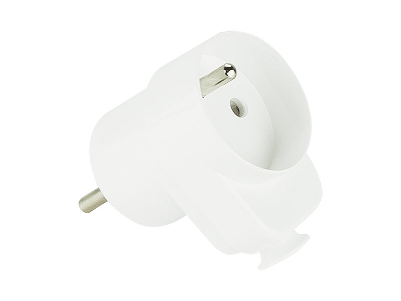 2382# Wtyczka wt-16g kątowa biała z gniazdem