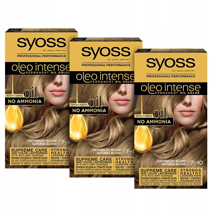 Syoss Oleo Intense Farba 7-10 Naturalny Blond x 3 szt