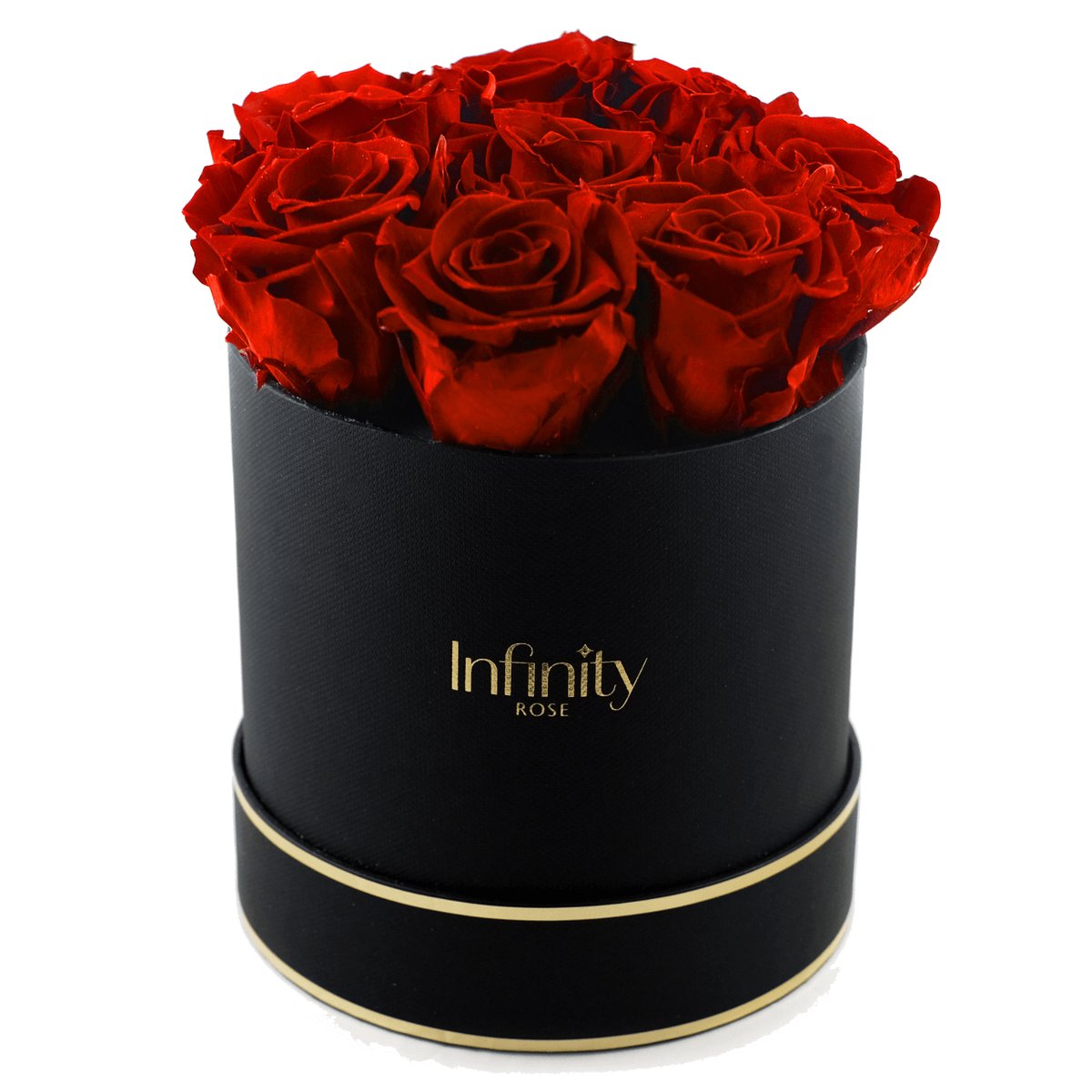 Stabilizowane Czerwone Wieczne Róże Czarny Duży Flower Box Infinity Rose