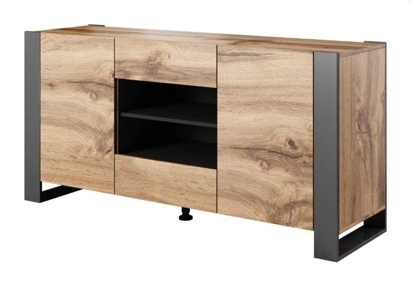 Komoda Nunki 164 Cm Dąb Wotan + Antracyt