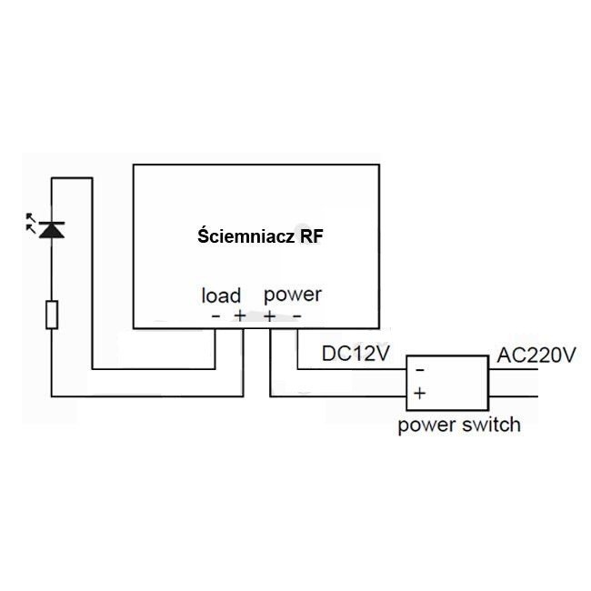 LVT Ściemniacz bezprzewodowy 20A radiowy RF do taśm LED + pilot 4472