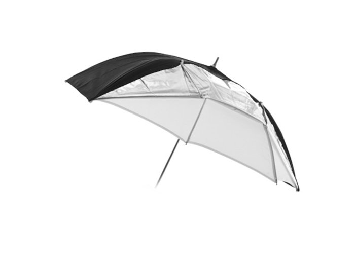 Parasolka 2W1 Srebrna - Czarna + Biała / Dyfuzor 85Cm