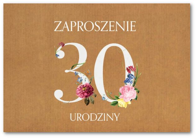 Zaproszenie Na 30-Te Urodziny 10 Szt Zt37