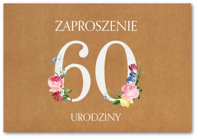 Zaproszenie Na 60-Te Urodziny 10 Szt Zt40