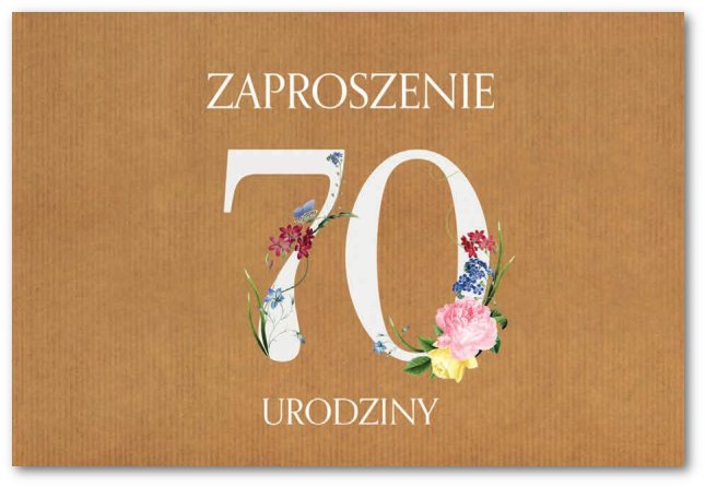 Zaproszenie Na 70-Te Urodziny 10 Szt Zt41