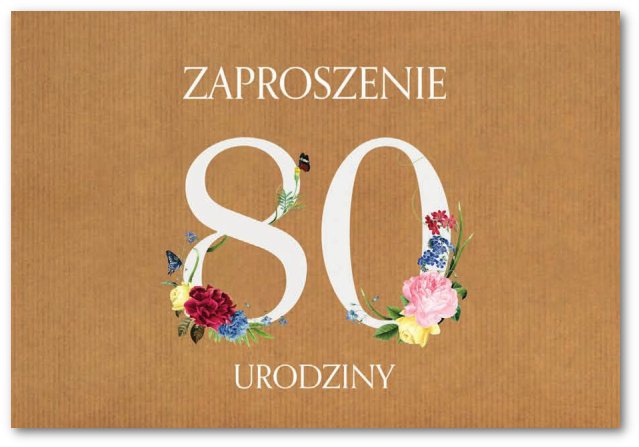 Zaproszenia Na 80-Te Urodziny 10 Szt Zt42