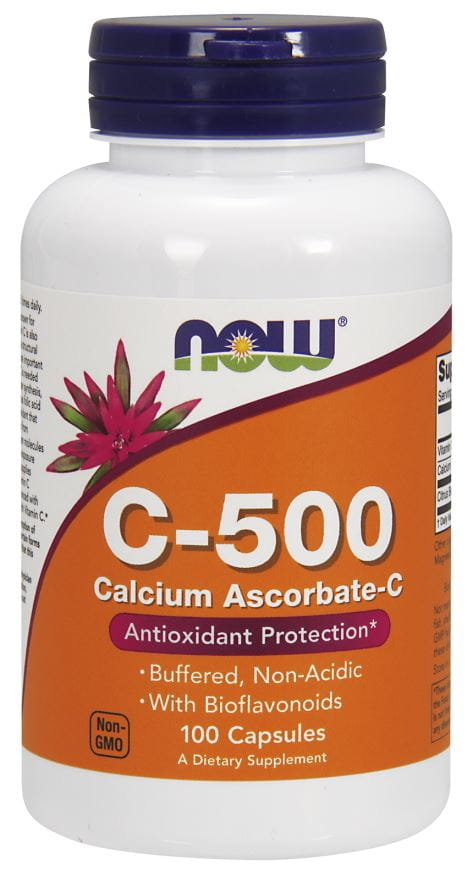 Now Foods FOODS Vitamin C-500 Calcium Ascorbate-C (Witamina C, Askorbinian Wapnia) 100 Kapsułek