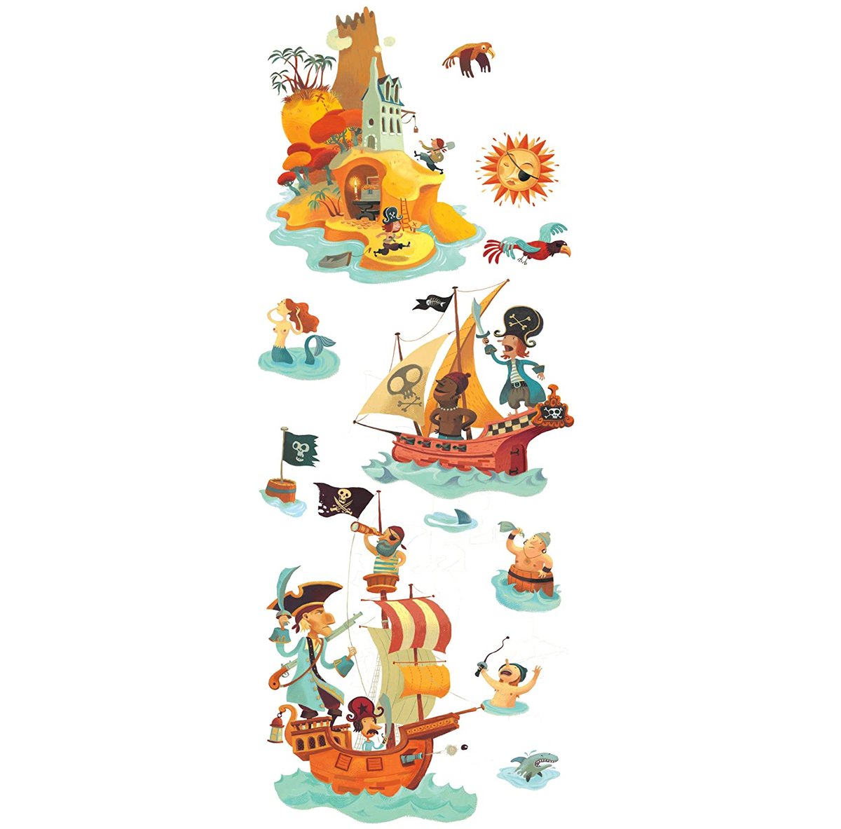 Wyspa Skarbów – Naklejki Ścienne Little Big Room By Djeco