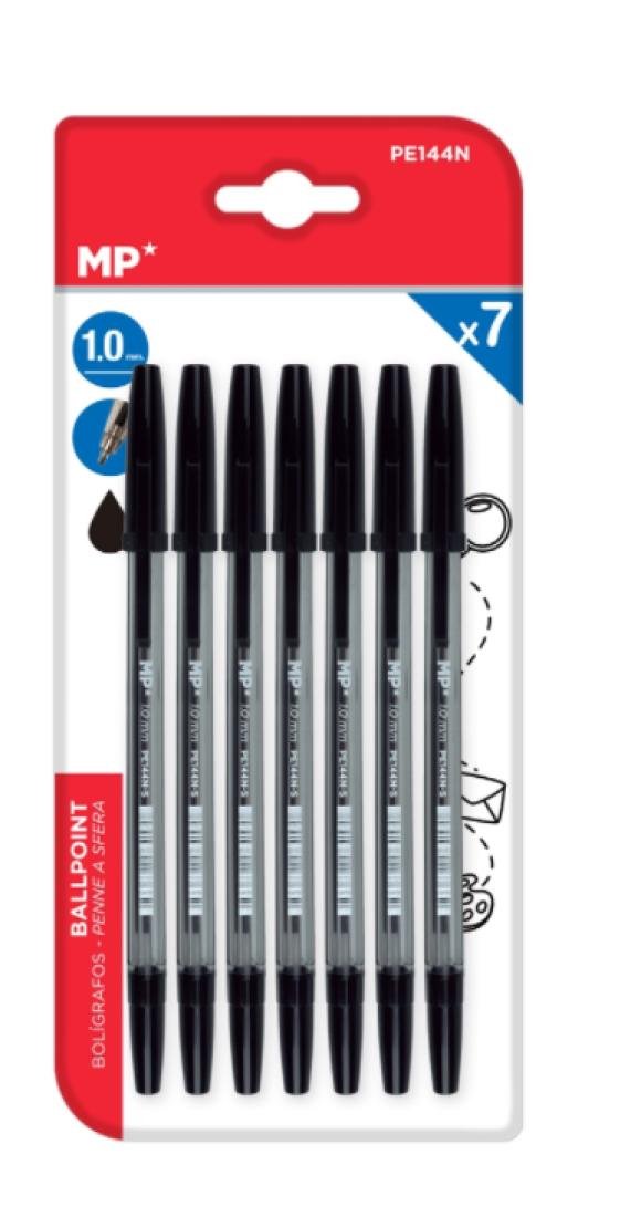 Zestaw Czarnych Długopisów (7 Sztuk) Mp