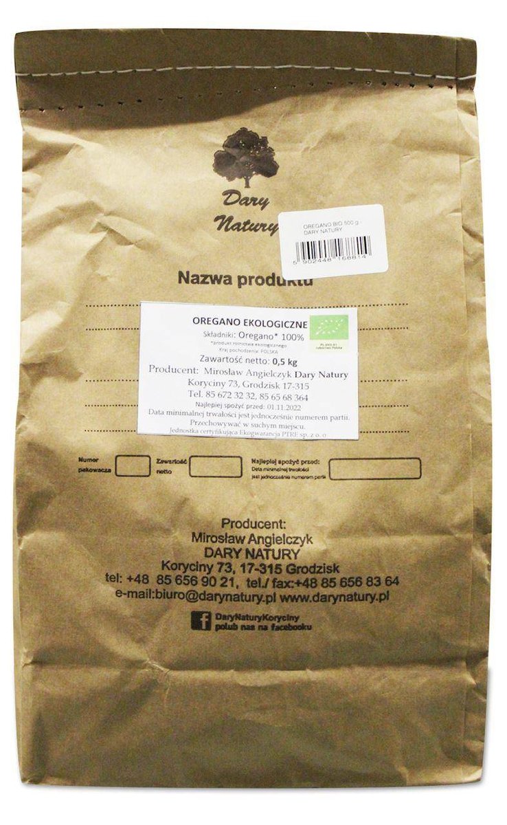 Dary Natury HORECA - pozostałe OREGANO BIO 500 g - HORECA BP-5903246868715