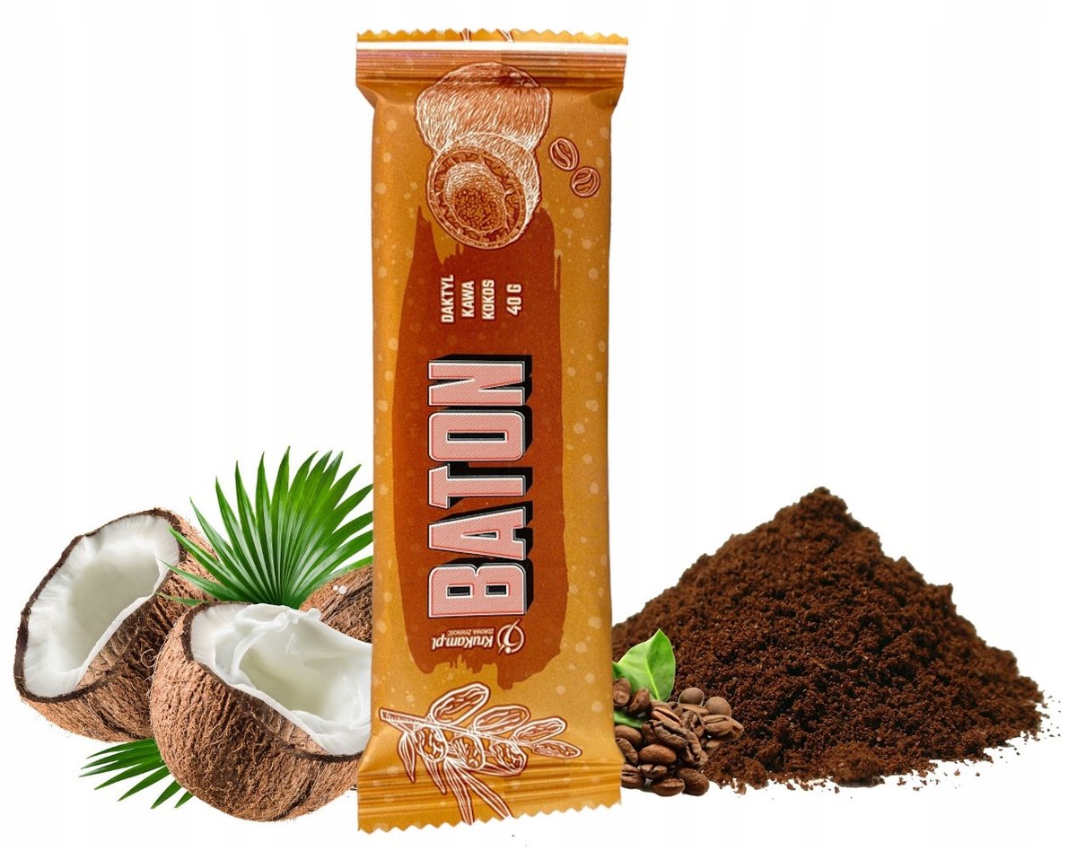 KruKam Baton Daktylowy z kokosem i kawą 40g