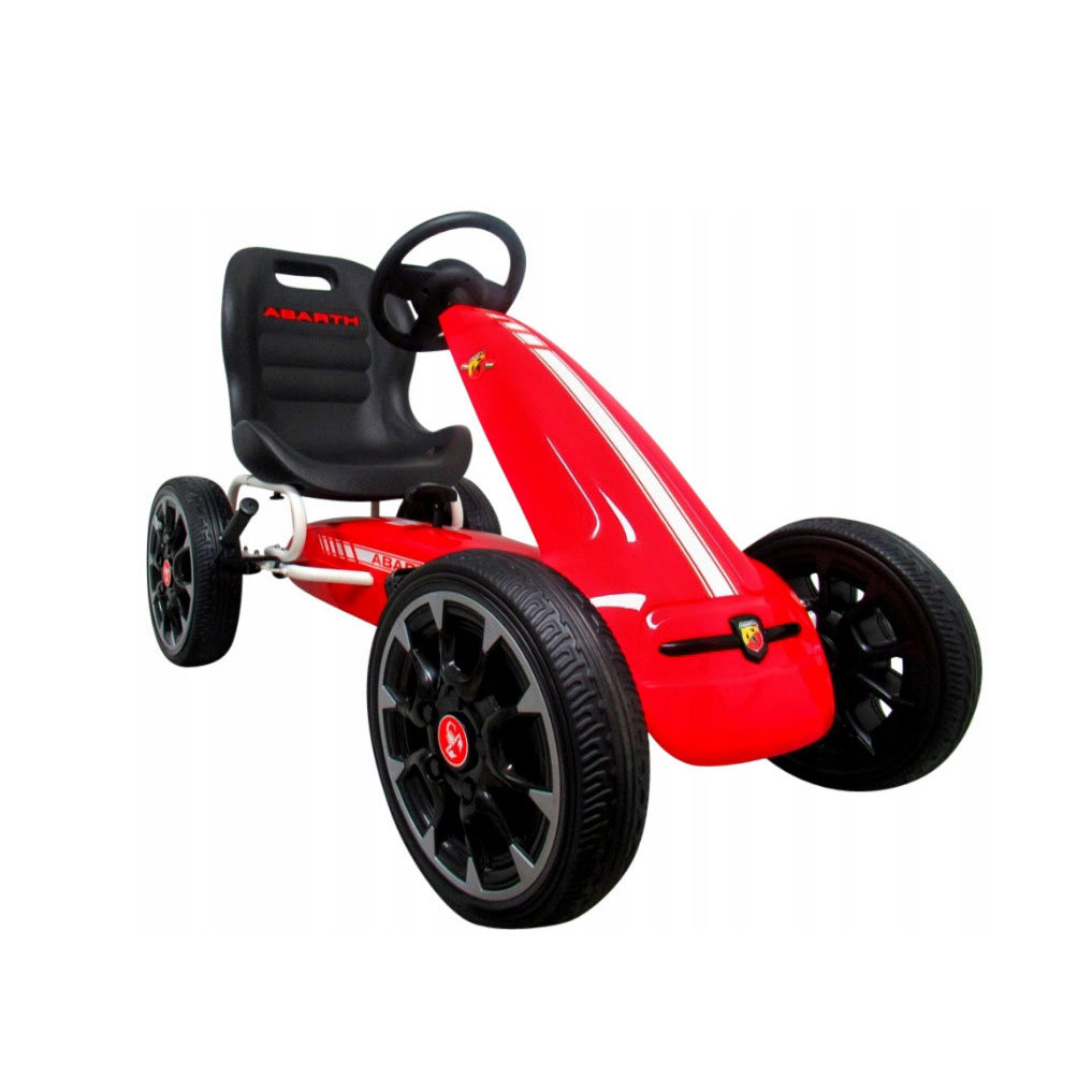Gokart ABARTH BIAŁY, piankowe koła EVA, hamulec ręczny, licencja