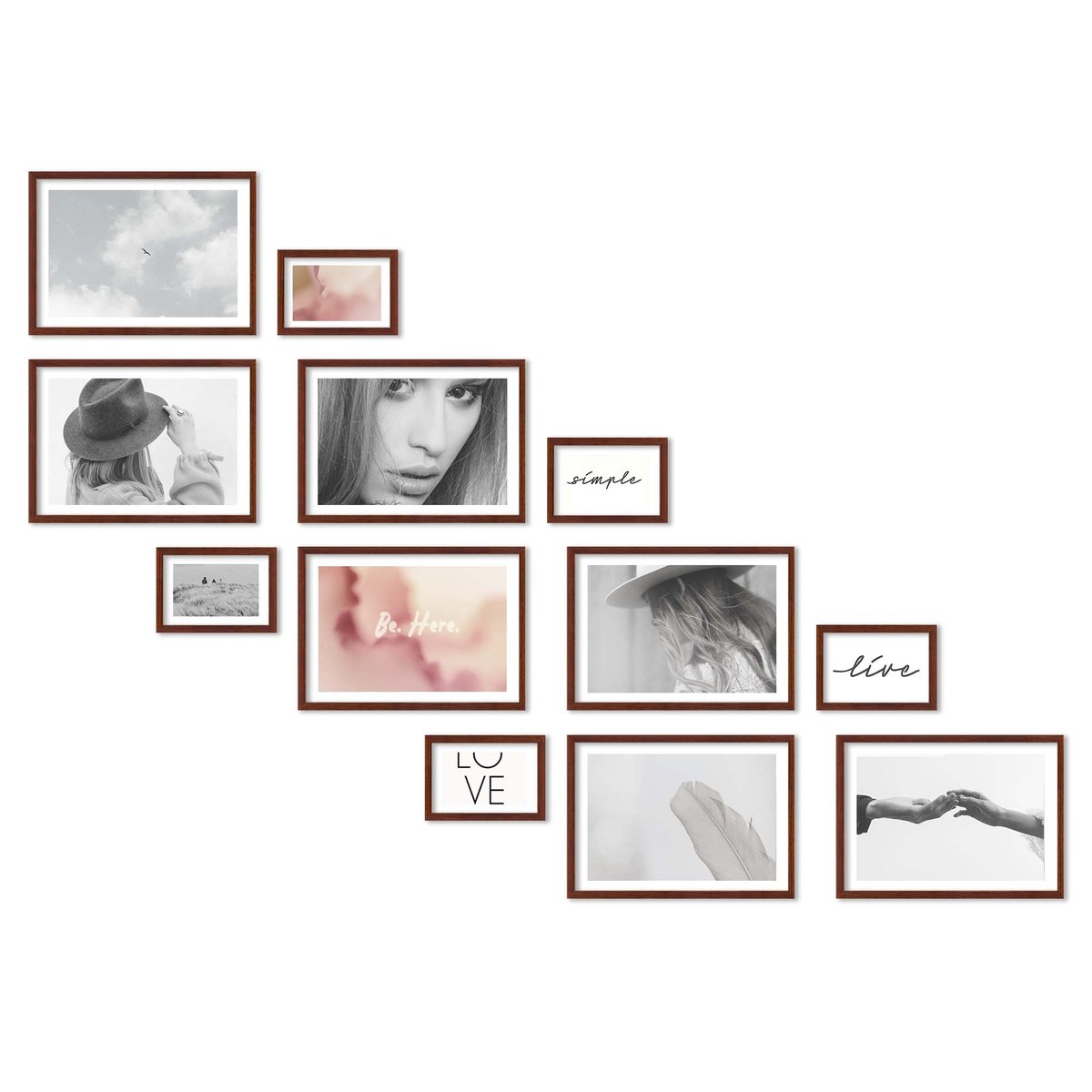 Zestaw Ramek Na Lewą Stronę Schodów - Galeria Ramek Na 12 Zdjęć