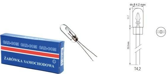 Żarówka Samochodowa 12V 1.1W Wire End 80Ma do Auta 10szt.