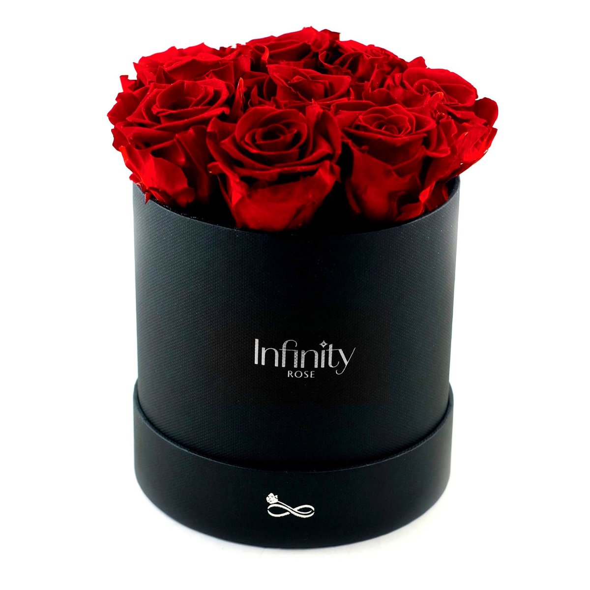 Czerwone Wieczne Róże W Czarnym Dużym Flower Boxie Infinity Rose