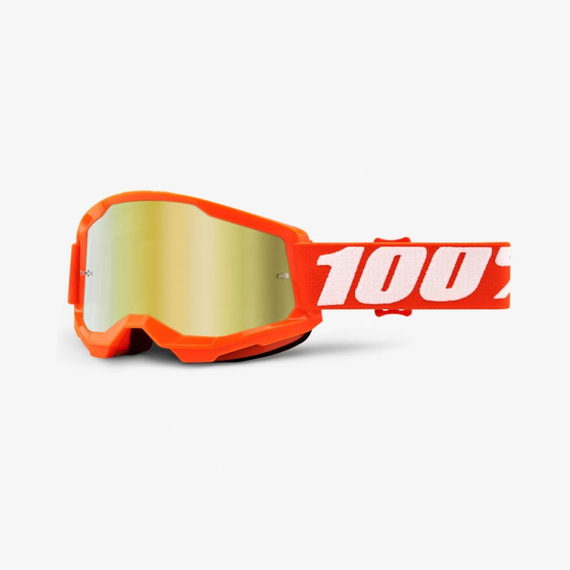 100% 100% Strata Anti-Fog Goggles Gen2, orange/mirror  2021 Gogle HU-GOG-0054/20/unis
