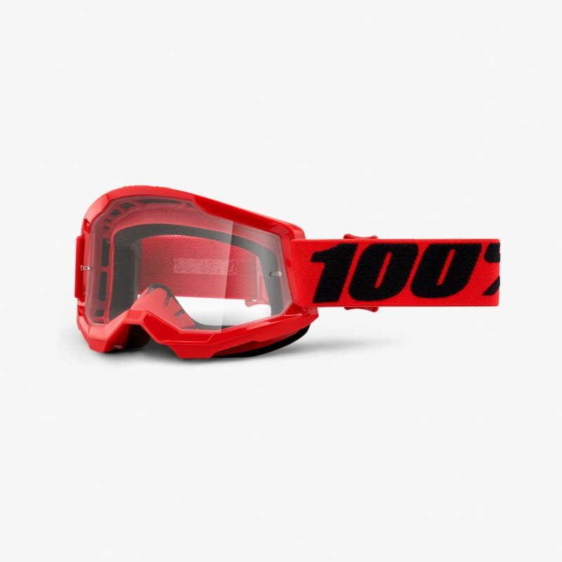 100% 100% Strata Anti-Fog Goggles Gen2, red/clear  2021 Gogle HU-GOG-0055/13/unis