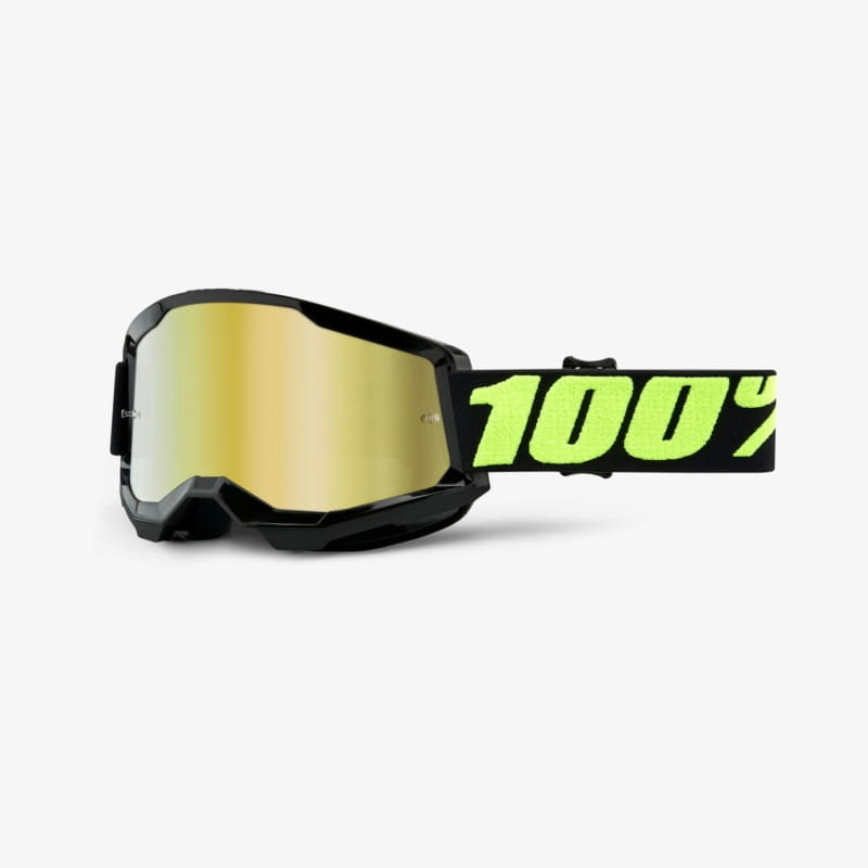 100% Strata 2 Upsol - Mirror Gold Lens Kolor Czarny Szybka Złote Lustro
