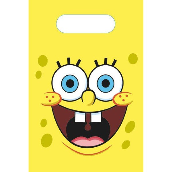 Torebki Prezentowe Papierowe Sponge Bob 6Szt