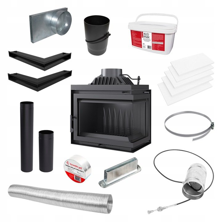 Wkład Kominkowy Prawy Simple 11 Kw + Akcesoria