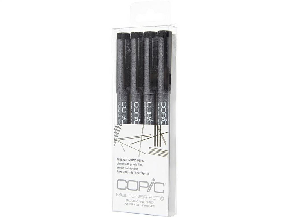 Copic Multiliner Zestaw 4 Grubości Czerń