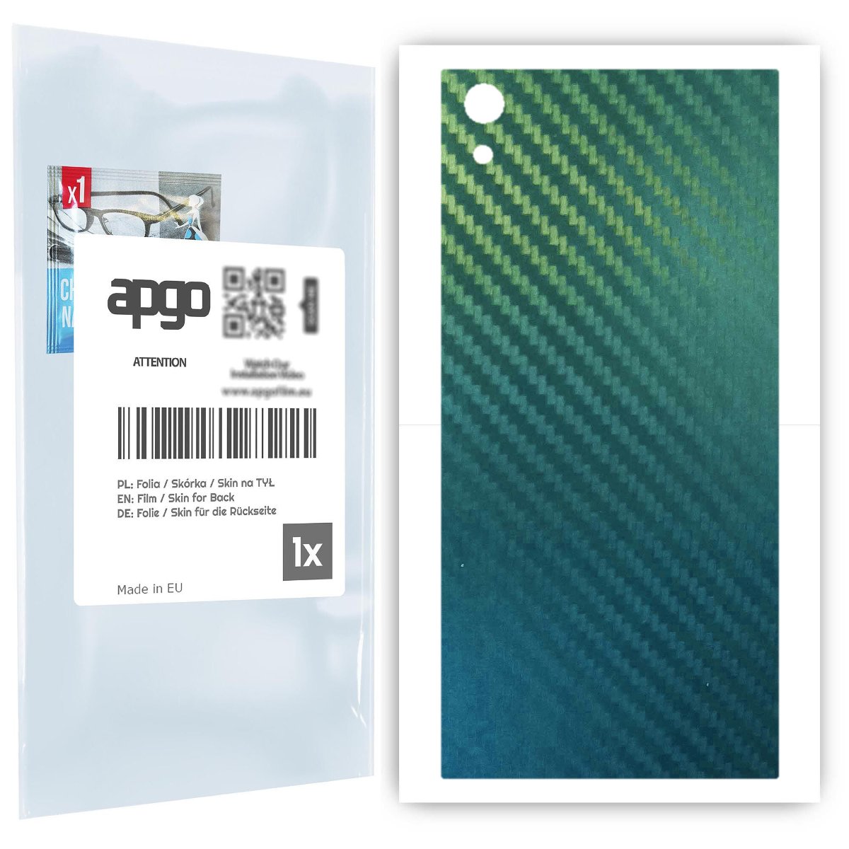 Folia naklejka skórka strukturalna na TYŁ do Sony Xperia XA1 Ultra -  Carbon Kameleon CAKA1 - apgo SKINS